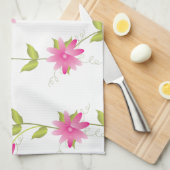 Bloemen van roze theedoek (Quarter Fold)