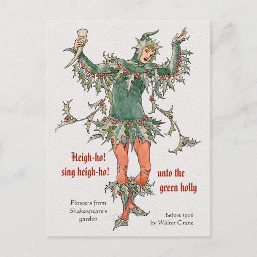 Bloemen van Shakespeare Holly Walter Crane CC0968 Briefkaart (Voorkant)