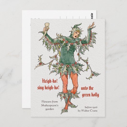 Bloemen van Shakespeare Holly Walter Crane CC0968 Briefkaart (Voorkant / Achterkant)