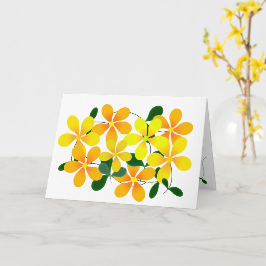 Bloemen van Sinaasappel en geel Kaart (Gele Bloem)