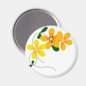 Bloemen van Sinaasappel en geel Magneet (Voorkant / Achterkant)
