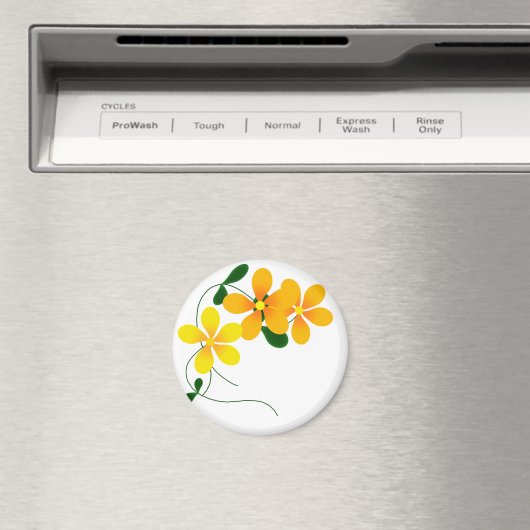 Bloemen van Sinaasappel en geel Magneet (Insitu (Vaatwasser))