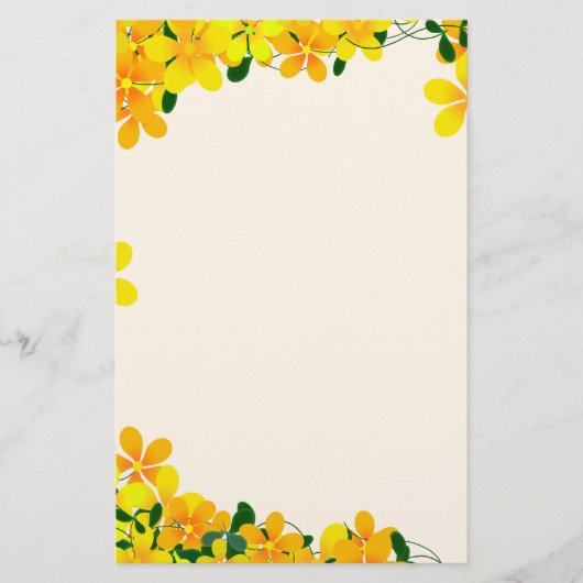 Bloemen van Sinaasappel & Gele Grens Briefpapier (Voorkant)