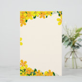 Bloemen van Sinaasappel & Gele Grens Briefpapier (Staand voorkant)