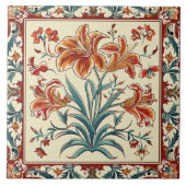 Bloemen van Sinaasappel Tegeltje (Voorkant)