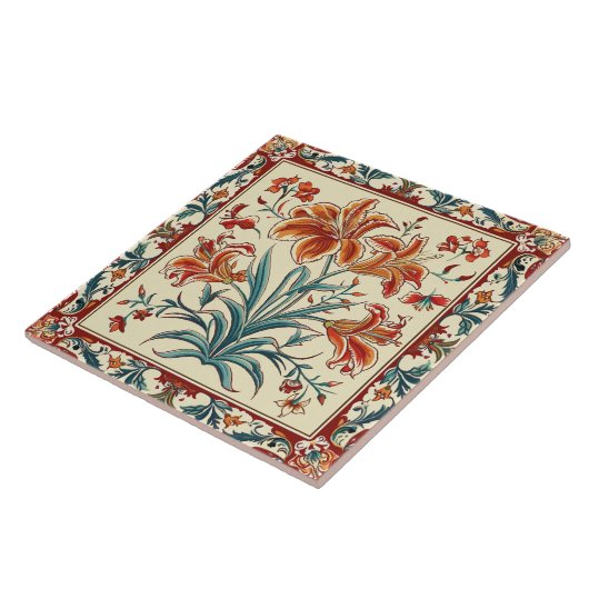 Bloemen van Sinaasappel Tegeltje (Zijkant)