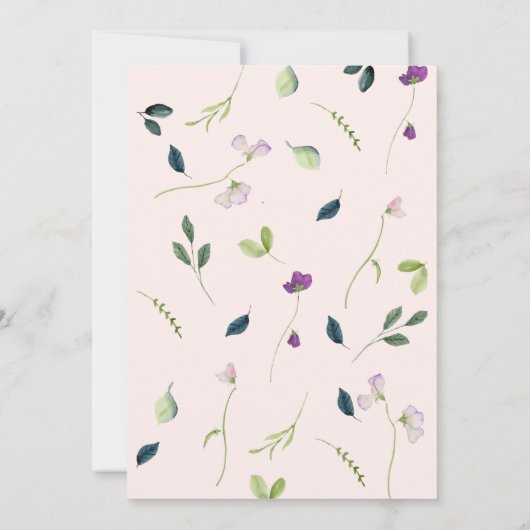 Bloemen van suikererwten | Meisje Baby shower Kaart (Achterkant)