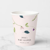 Bloemen van suikererwten | Meisje Baby shower Papieren Bekers (Voorkant)