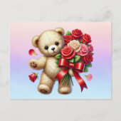 Bloemen van teddyberen versturen briefkaart (Voorkant)