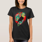 Bloemen van tropische regenwouden van vogels op t-shirt (Voorkant)