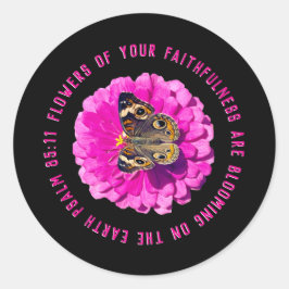 Bloemen van uw trouw Bloem & Vlinder Ronde Sticker