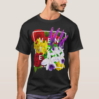 Bloemen van Venezuela Woord Kunst Venezolaanse tro T-shirt