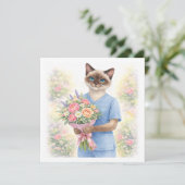 Bloemen van verpleegster voor moeder feestdagenkaart (Staand voorkant)