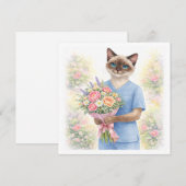 Bloemen van verpleegster voor Moederdag  Feestdagenkaart (Voorkant / Achterkant)