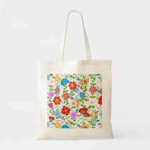 Bloemen van verschillende kleuren en typen tote bag