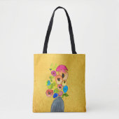 bloemen van waterverf, vaas tote bag (Voorkant)