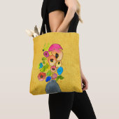 bloemen van waterverf, vaas tote bag (Dichtbij)