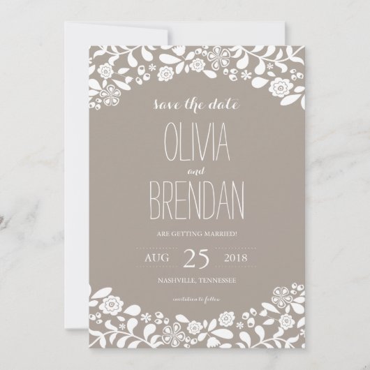 Bloemen van Wilde Bloesems | Bewaar de Datum Save The Date (Voorkant)