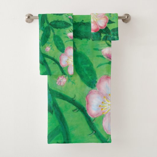 Bloemen van wilde rozen bad handdoek (Insitu)