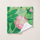 Bloemen van wilde rozen bad handdoek (Wasdoekje)