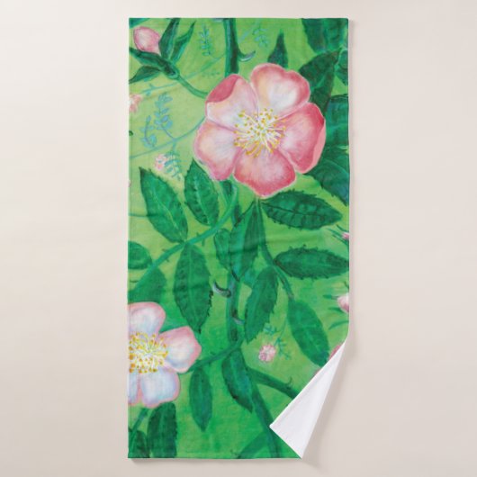 Bloemen van wilde rozen badhanddoek (Badhanddoek)