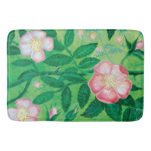 Bloemen van wilde rozen badmat (Voorkant)