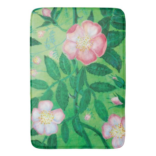 Bloemen van wilde rozen badmat (Voorkant Verticaal)