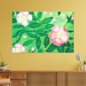 Bloemen van wilde rozen canvas afdruk (Insitu (Woonkamer))