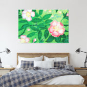 Bloemen van wilde rozen canvas afdruk (Insitu (Slaapkamer))