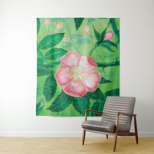 Bloemen van wilde rozen wandkleed (In situ)