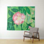 Bloemen van wilde rozen wandkleed (In Situ (horizontaal))