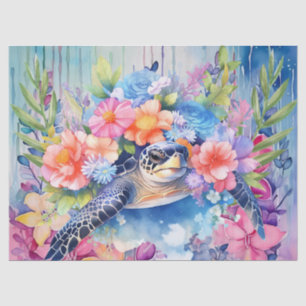 Bloemen van Zee Turtle & Pastel Tissuepapier