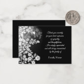 Bloemen van zicht na begrafenis bedankkaarten notitiekaartje (Voorkant / Achterkant in situ)