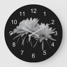 Bloemen van zwarte en witte cactus grote klok