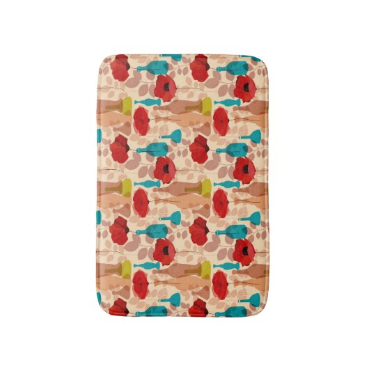 Bloemen, vassen en flessen badmat (Voorkant Verticaal)