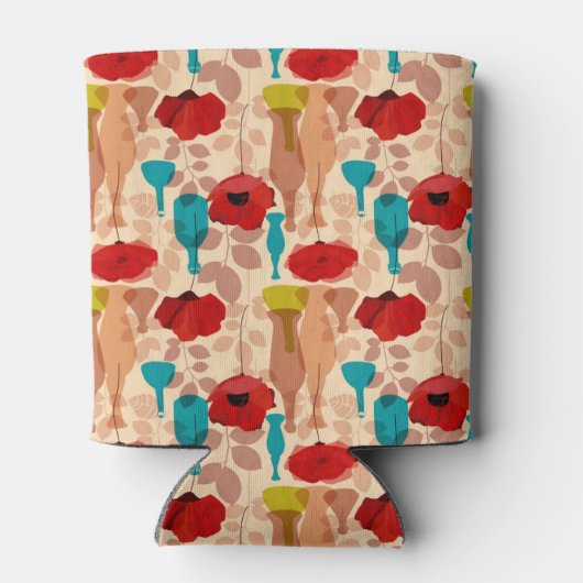 Bloemen, vassen en flessen blikjeskoeler (Achterkant)