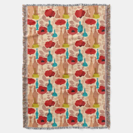 Bloemen, vassen en flessen deken (Voorkant Verticaal)