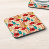 Bloemen, vassen en flessen drankjes onderzetter (Linkerzijde)