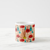 Bloemen, vassen en flessen espresso kop (Voorkant)