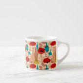 Bloemen, vassen en flessen espresso kop (Rechts)