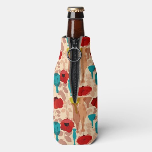 Bloemen, vassen en flessen flesjeskoeler (Fles Achterkant)