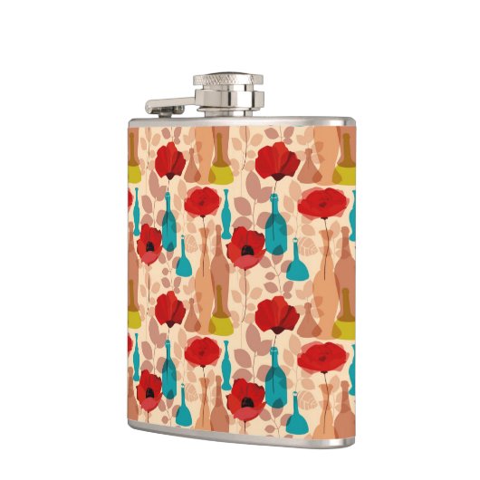 Bloemen, vassen en flessen heupfles (Links)