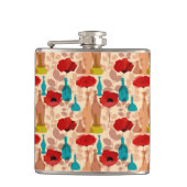 Bloemen, vassen en flessen heupfles (Voorkant)