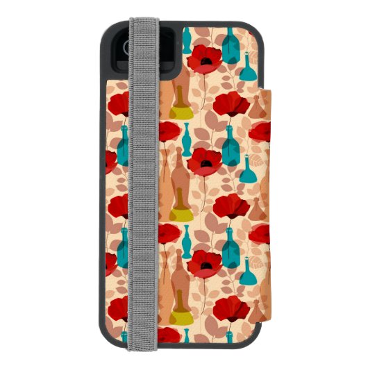 Bloemen, vassen en flessen incipio iPhone portemonnee hoesje (Agenda Achterkant)