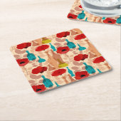 Bloemen, vassen en flessen kartonnen onderzetters (Schuin)