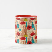 Bloemen, vassen en flessen mok (Midden)