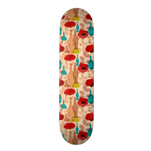 Bloemen, vassen en flessen persoonlijk skateboard