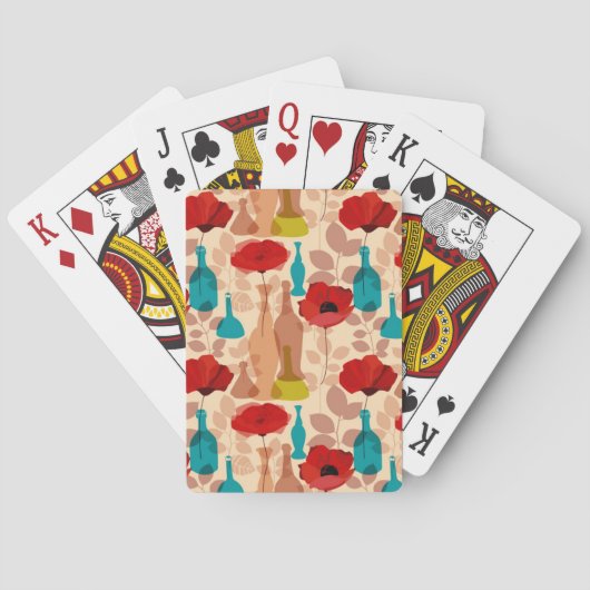 Bloemen, vassen en flessen pokerkaarten (Achterkant)