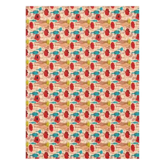 Bloemen, vassen en flessen tafelkleed (Voorkant)