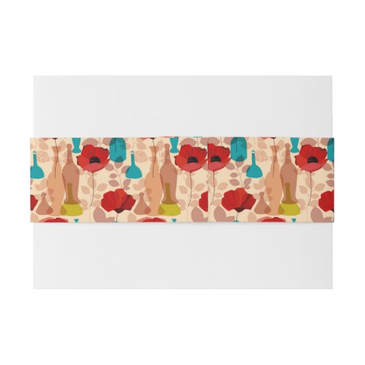 Bloemen, vassen en flessen uitnodigingen wikkel (Achterkant Voorbeeld)